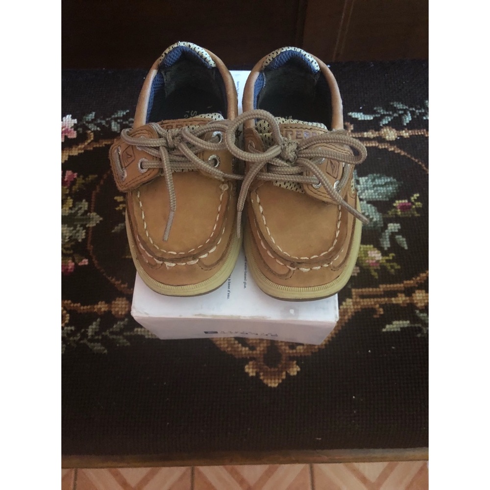 Sperry’s Baby Boy Dark Tan/Navy Boat Shoe